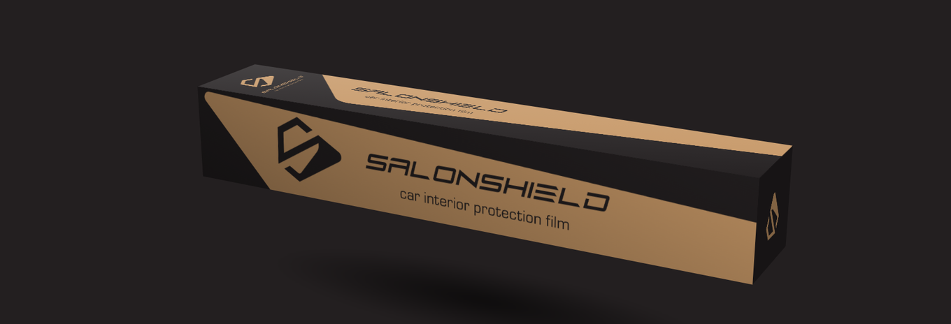 Рулон чёрной текстурной плёнки SalonShield в транспортной коробке